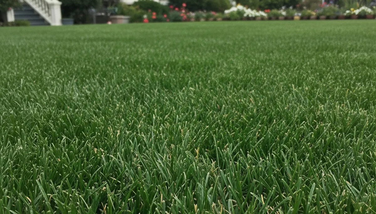 Close-up of freshly mowed grass blades showing precise cuts and vibrant turf in San Francisco, CA lawn care