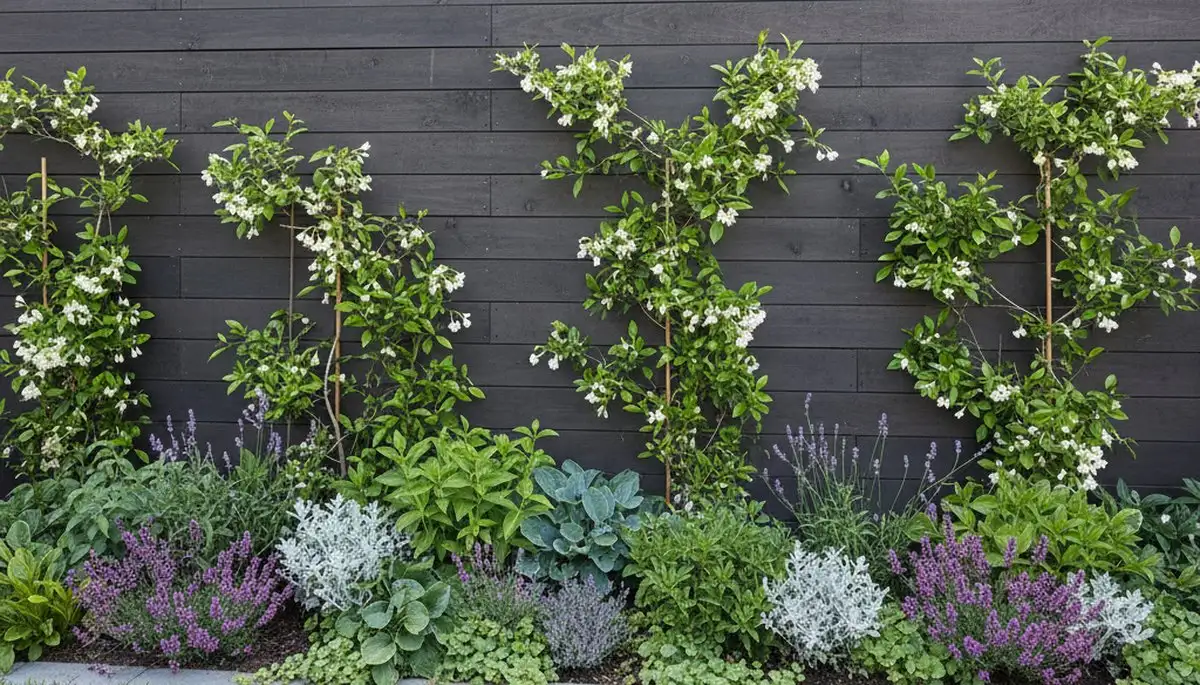 Fence with climbing plants and landscape beds by Chop Chop Landscaping in San Francisco, CA