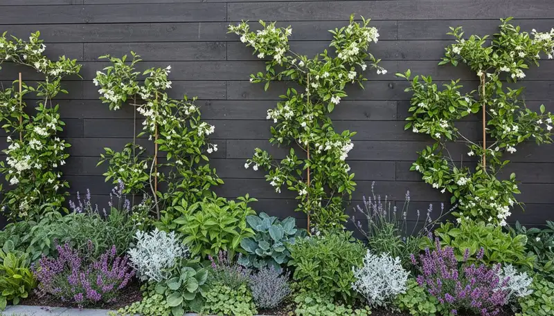 Fence with climbing plants and landscape beds by Chop Chop Landscaping in San Francisco, CA