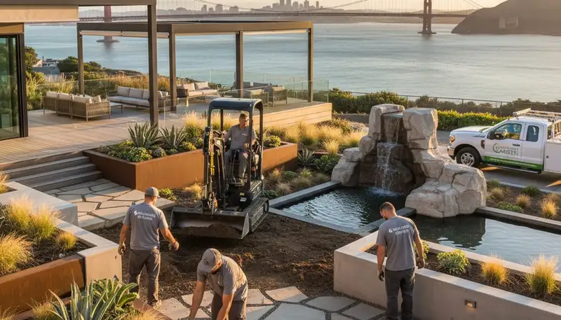 Landscaping team providing professional landscape design services in San Francisco, CA