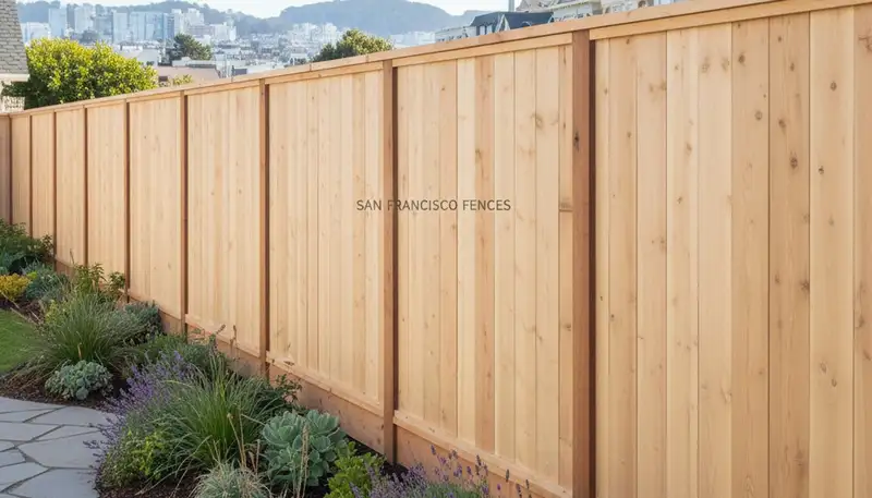 White wooden privacy fence installation by Chop Chop Landscaping in San Francisco, CA residential yard